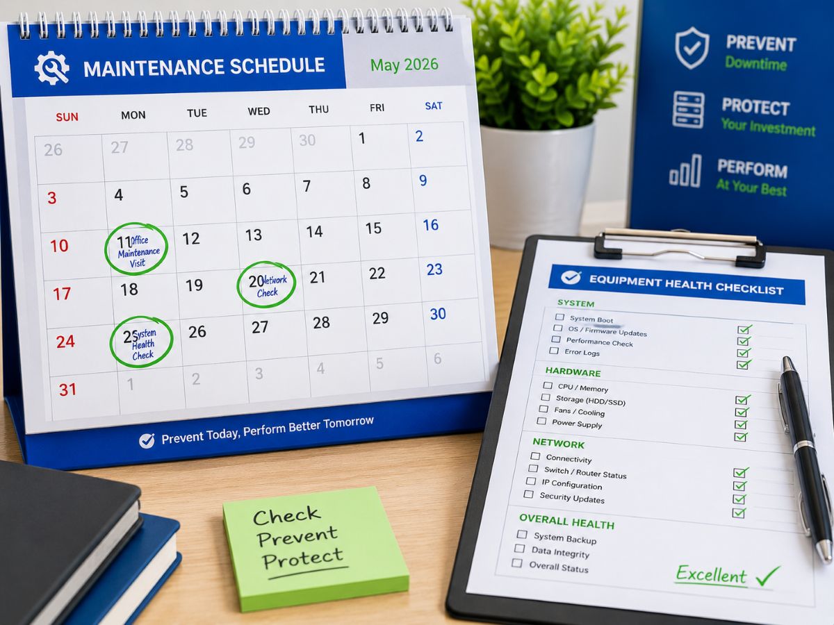 scheduled maintenance visits and checklist graphic