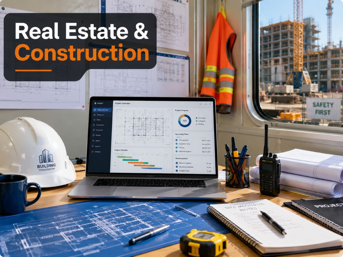 real estate and construction site office