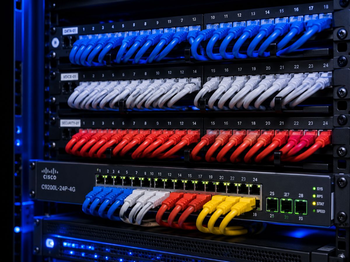 structured cabling and network switching graphic