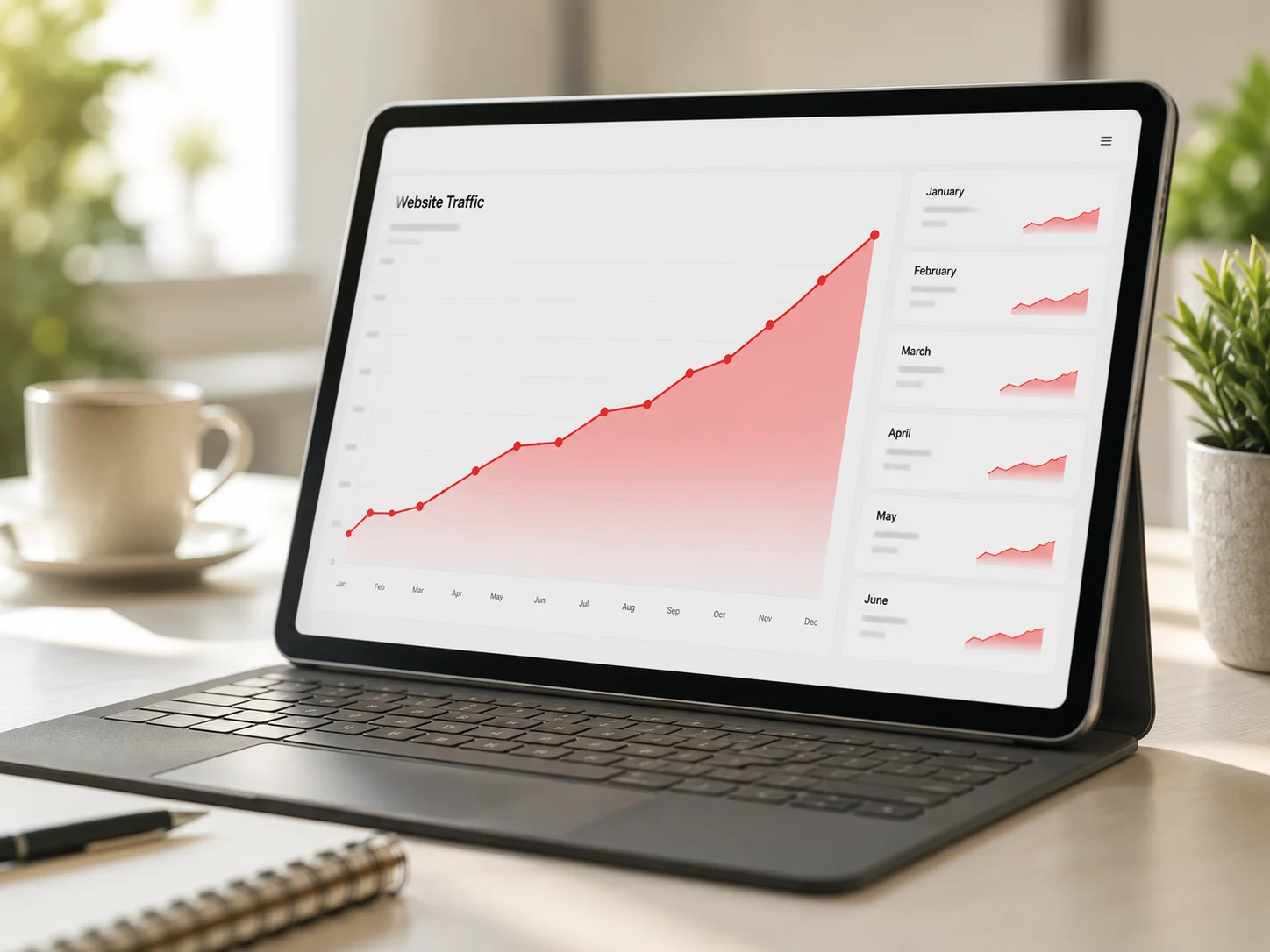 website traffic growth chart
