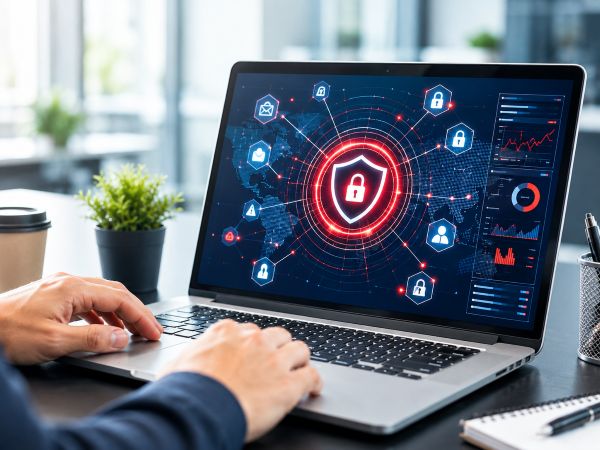 cyber security shield graphic