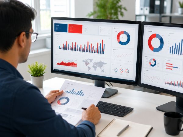 BI dashboard with charts