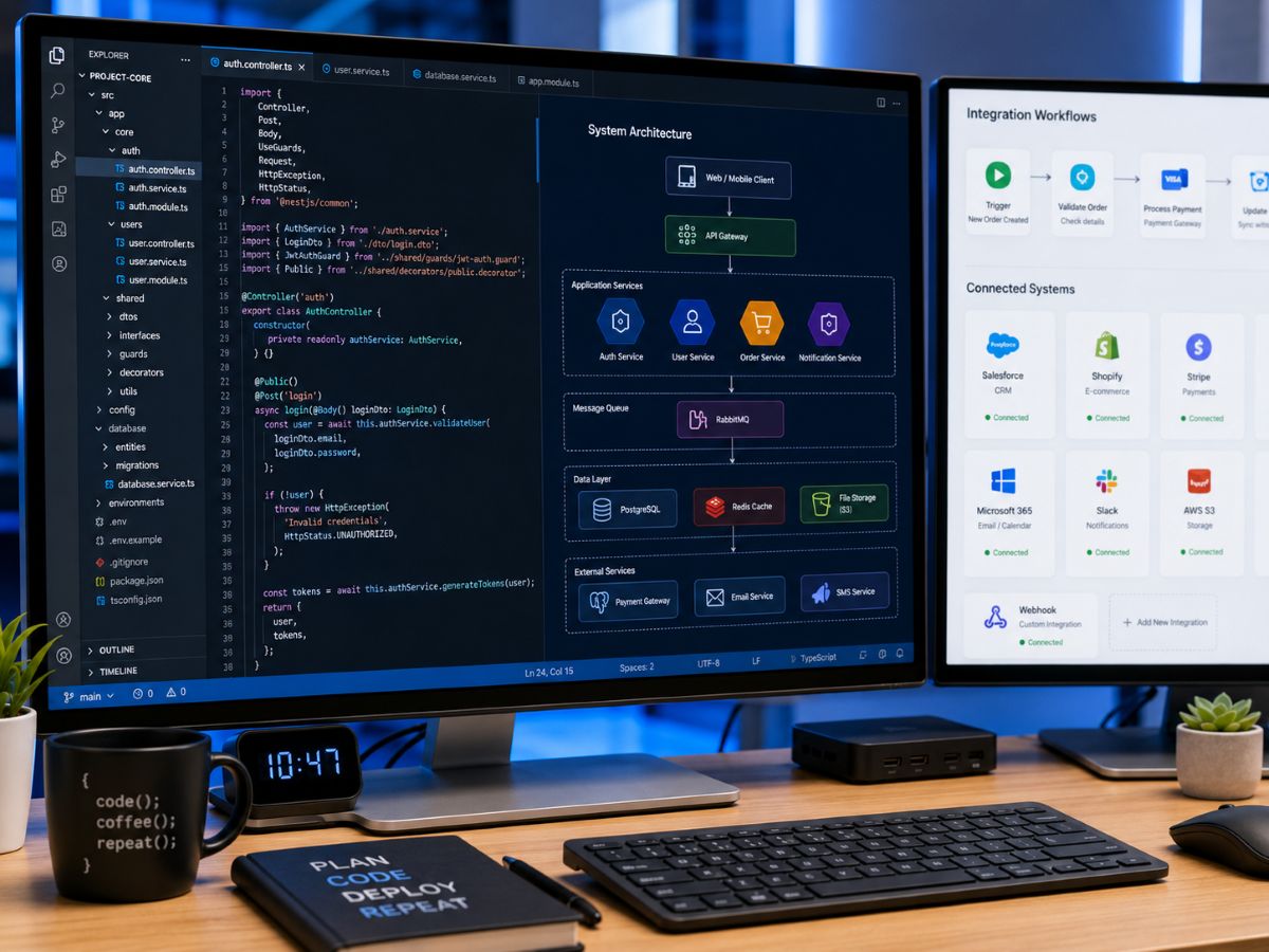 custom software integrated with existing systems graphic